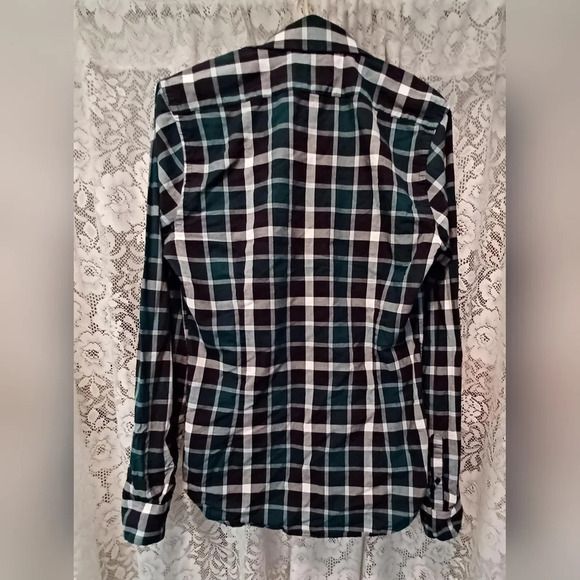 An Express Plaid Button Up Western Shirt Mens - Picture 2 of 3
